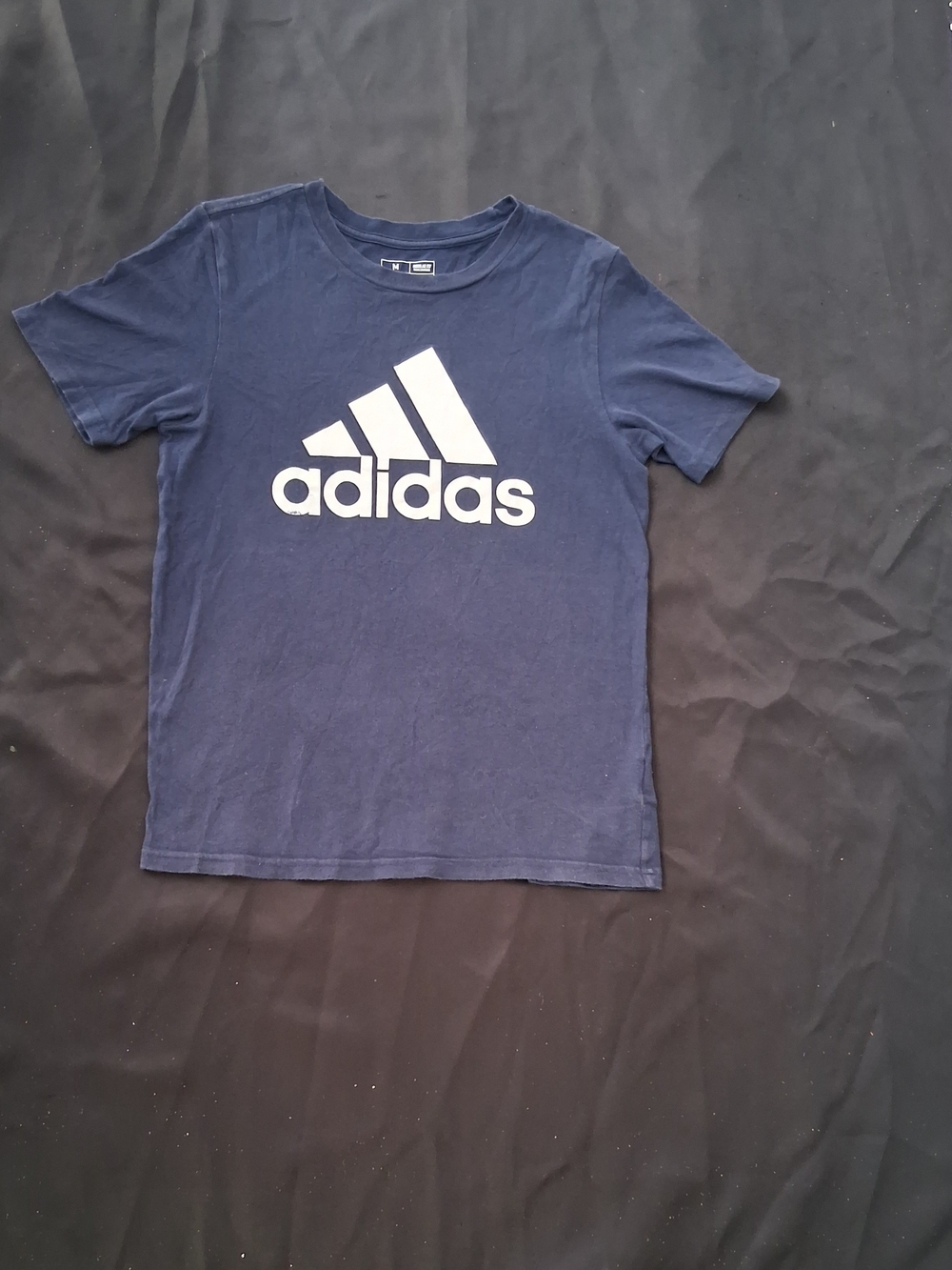 adidas Navy Blue Tee with White Logo
